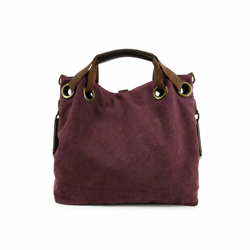 Sac week-end convertible en toile et cuir MONTPARNASSE Bordeaux