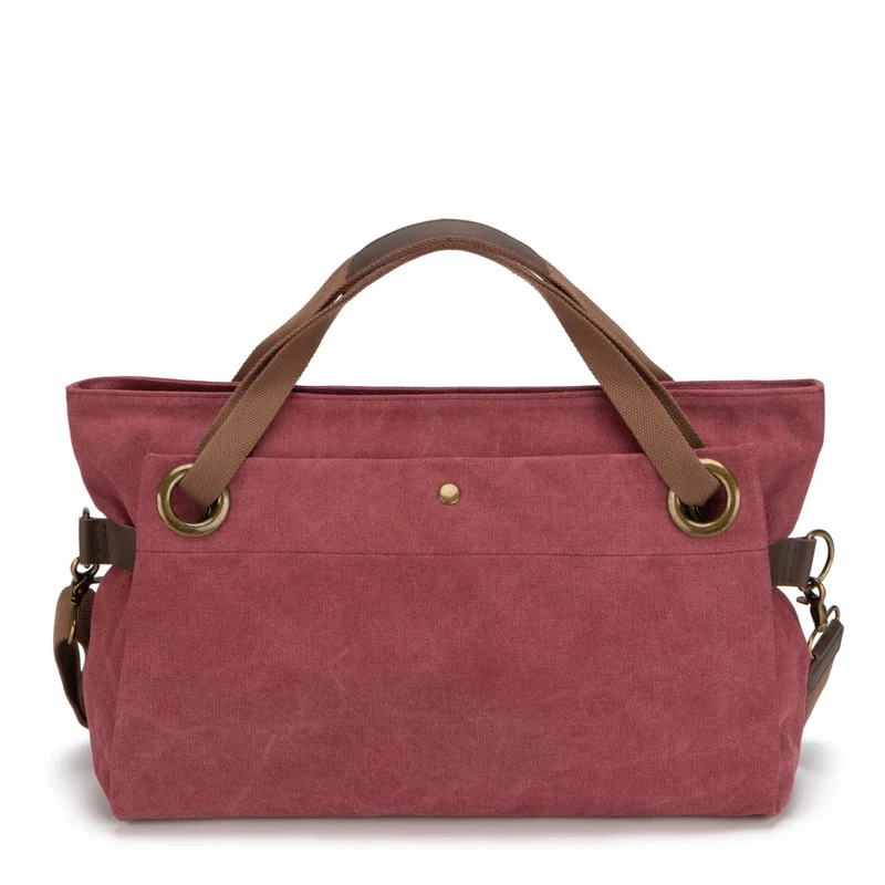 Sac week-end en cuir et toile TOBAGO L Bordeaux