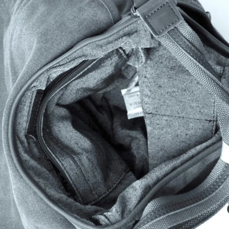Sacoche cuir et toile PAPEY Menthe givrée