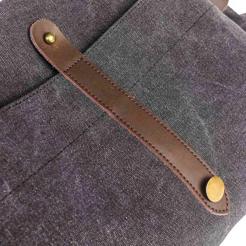 Sac de voyage et week-end cuir et toile FIDJI Gris taupé
