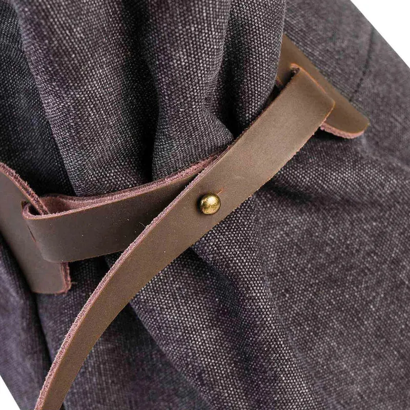 Sac de voyage et week-end cuir et toile FIDJI Gris taupé
