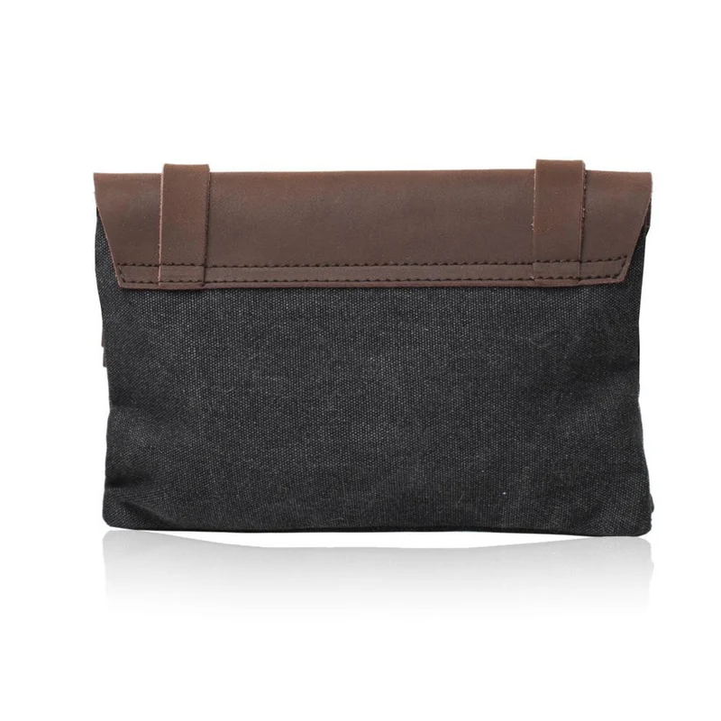 Pochette en cuir et toile JAVA Noir
