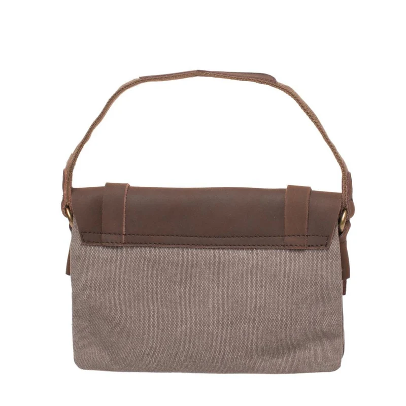 Pochette en cuir et toile JAVA Gris clair