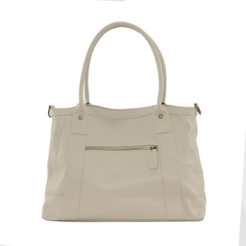 Sac à main en cuir grainé RANGOON Beige crème