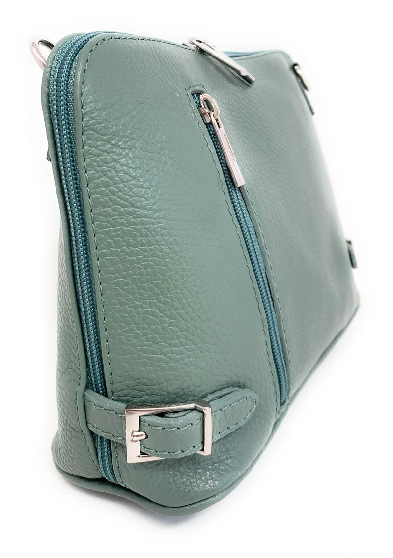 Sac à main en cuir italien grainé MAMMA MIA Vert pastel