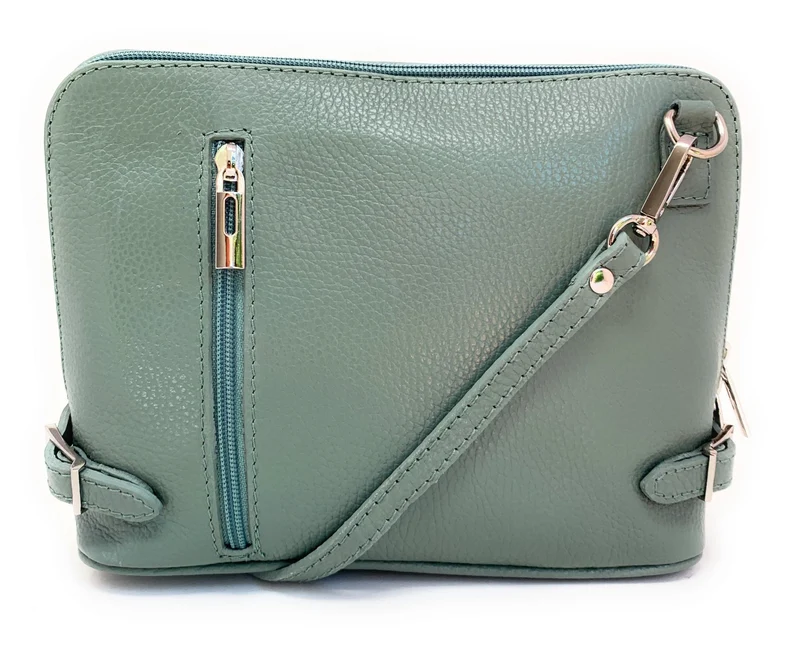 Sac à main en cuir italien grainé MAMMA MIA Vert pastel