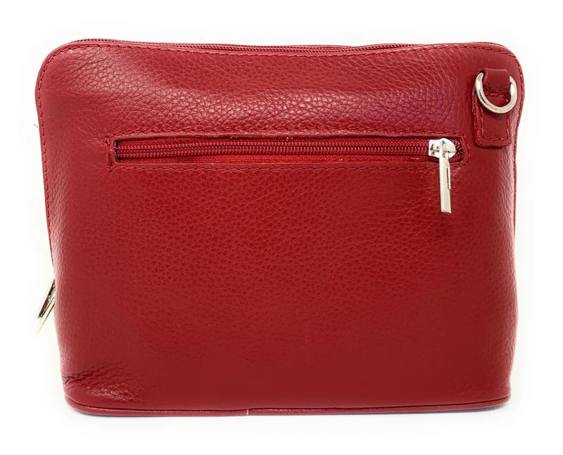Sac à main en cuir italien grainé MAMMA MIA Rouge foncé