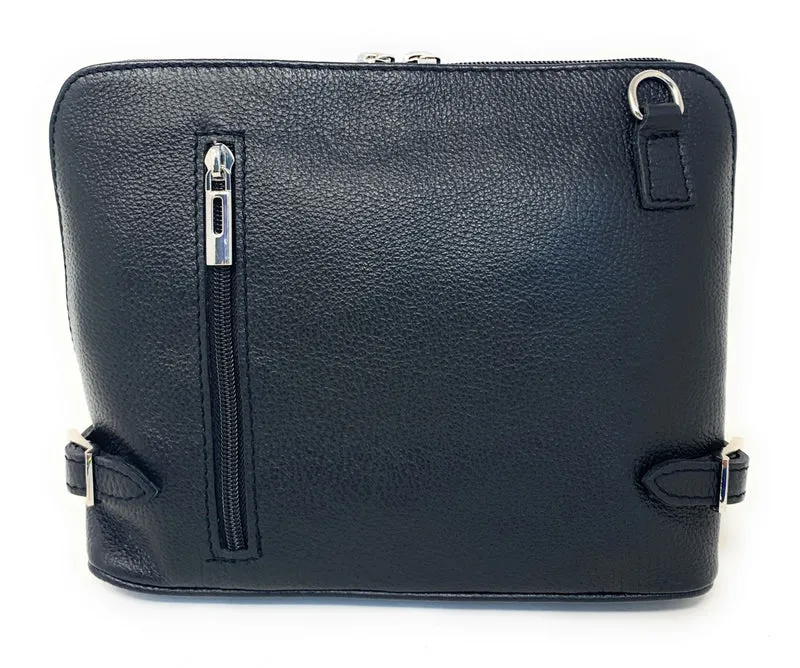 Sac à main en cuir italien grainé MAMMA MIA Noir