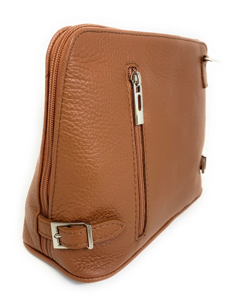 Sac à main en cuir italien grainé MAMMA MIA Camel