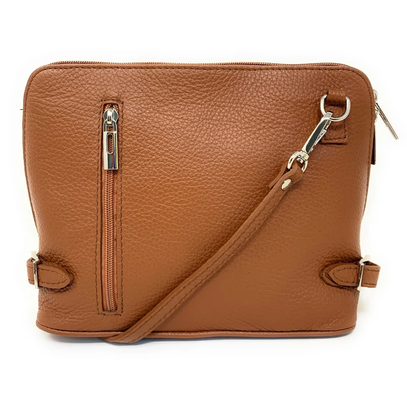 Sac à main en cuir italien grainé MAMMA MIA Camel