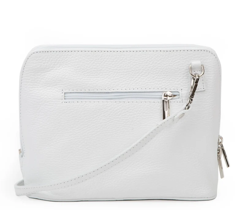 Sac à main en cuir italien grainé MAMMA MIA Blanc