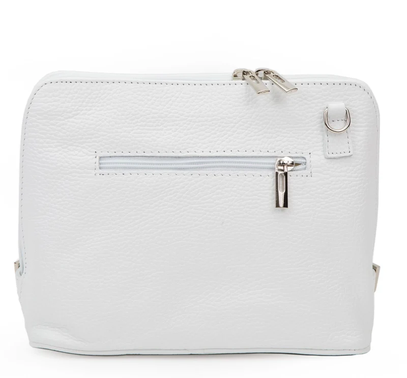 Sac à main en cuir italien grainé MAMMA MIA Blanc