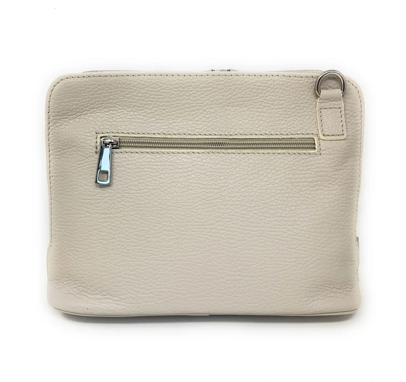 Sac à main en cuir italien grainé MAMMA MIA Beige crème