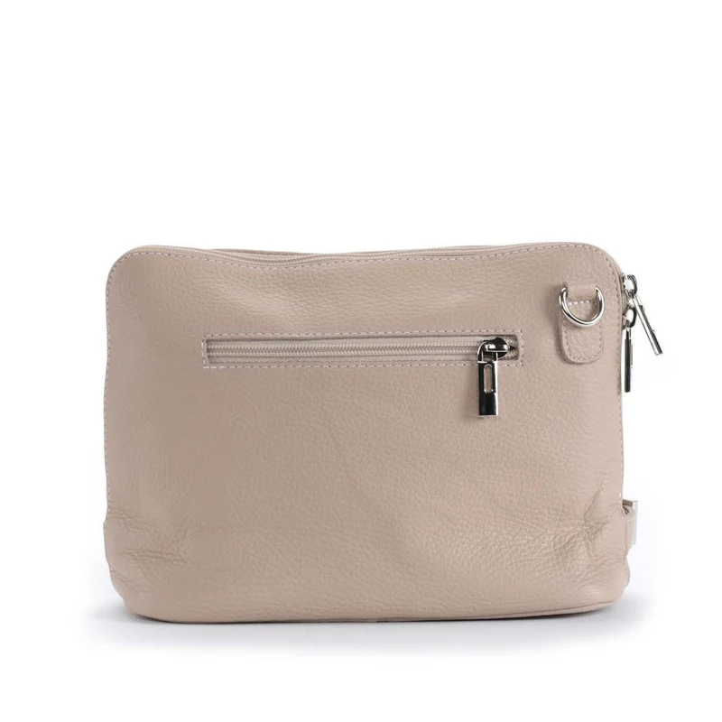 Mini sac à bandoulière en cuir grainé italien MIA Rose nude