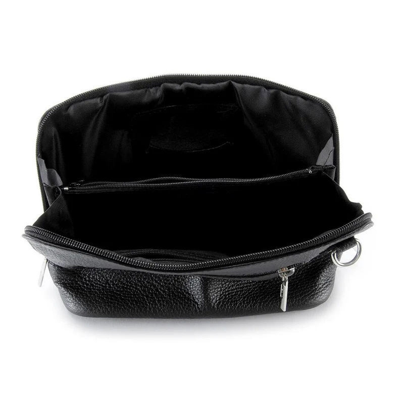 Mini sac à bandoulière en cuir grainé italien MIA Noir