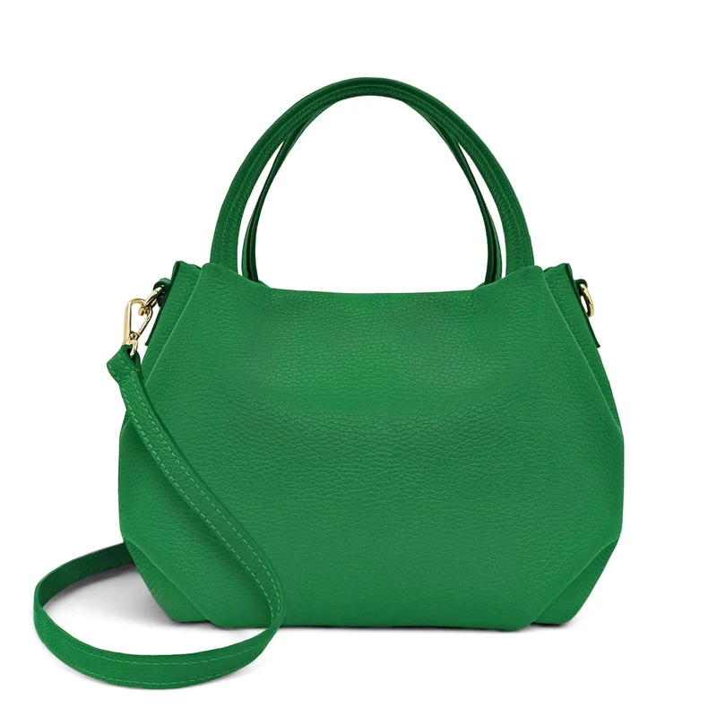 Sac à main en cuir grainé BUBBLE Vert anglais