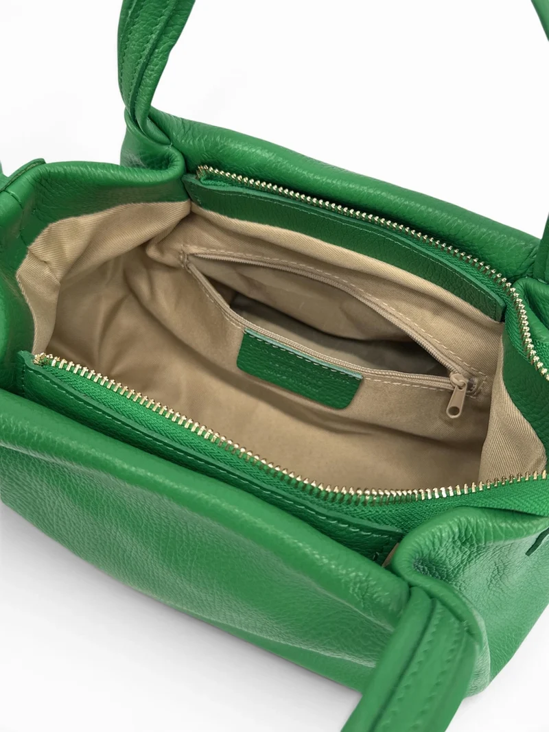 Sac à main en cuir grainé BUBBLE Vert anglais