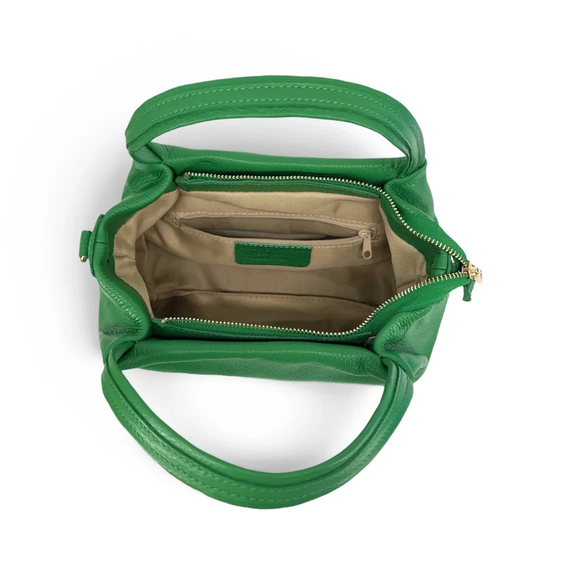 Sac à main en cuir grainé BUBBLE Vert anglais