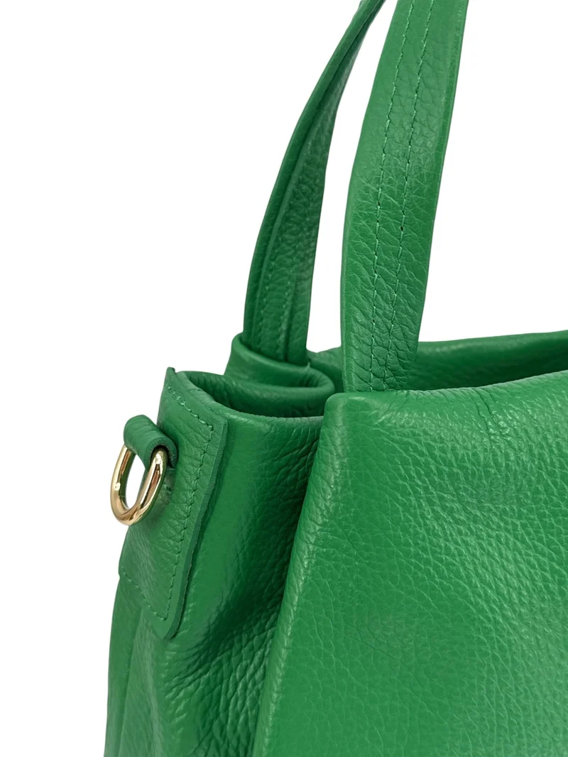 Sac à main en cuir grainé BUBBLE Vert anglais