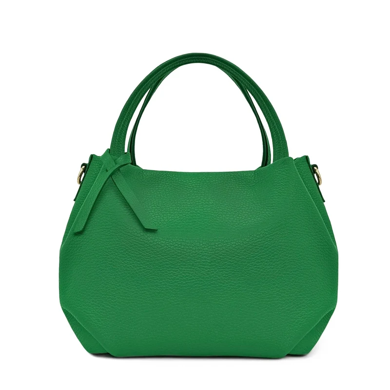 Sac à main en cuir grainé BUBBLE Vert anglais