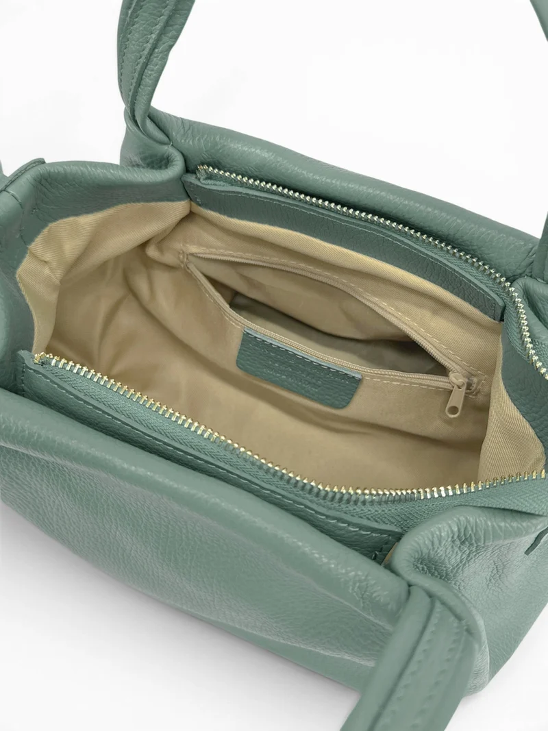 Sac à main en cuir grainé BUBBLE Vert pastel
