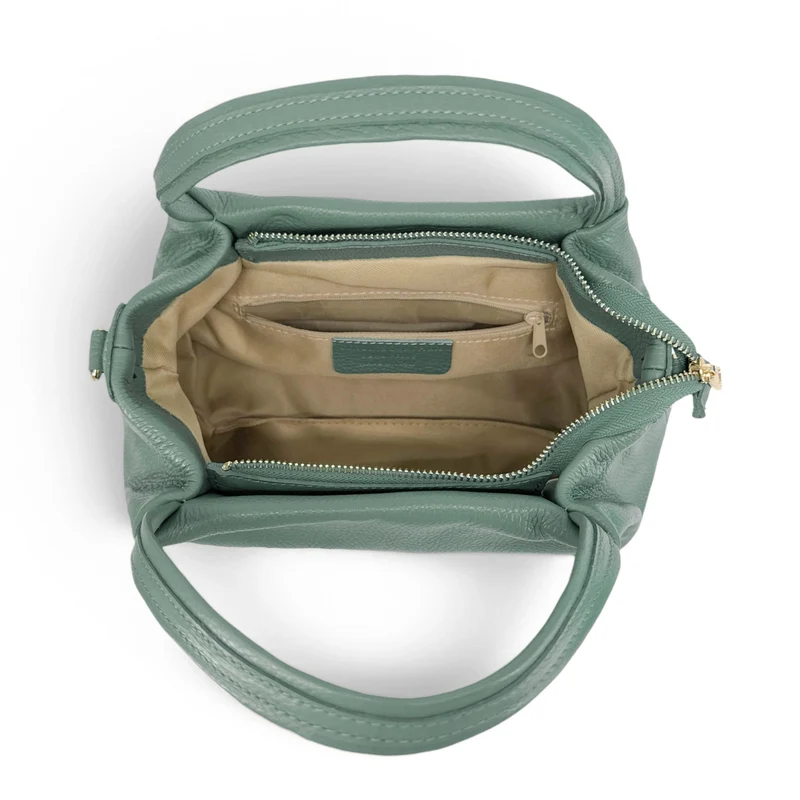 Sac à main en cuir grainé BUBBLE Vert pastel