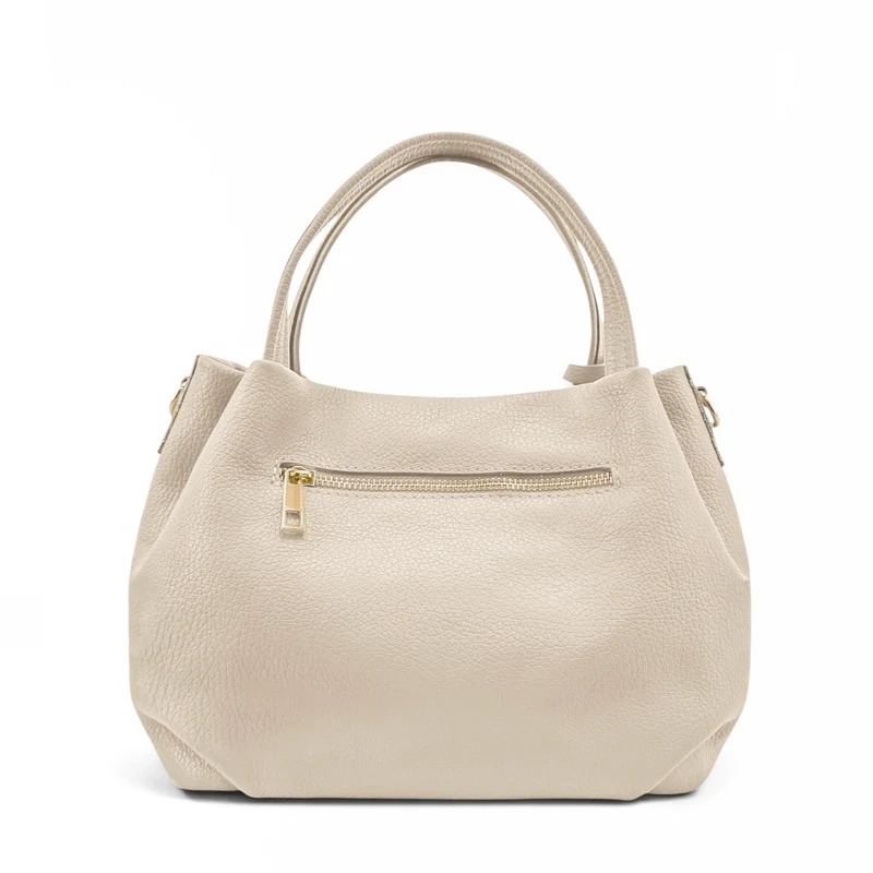 Sac à main en cuir grainé BUBBLE Taupe clair