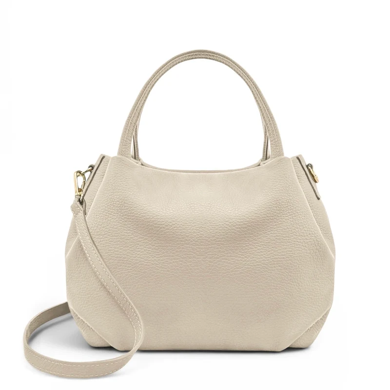 Sac à main en cuir grainé BUBBLE Taupe clair