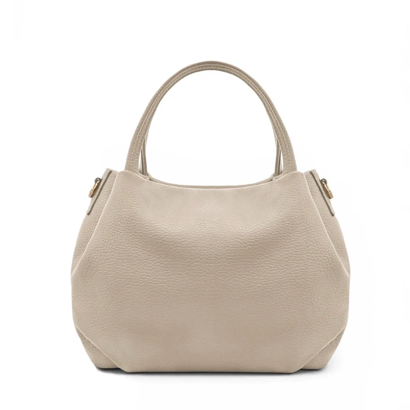 Sac à main en cuir grainé BUBBLE Taupe clair