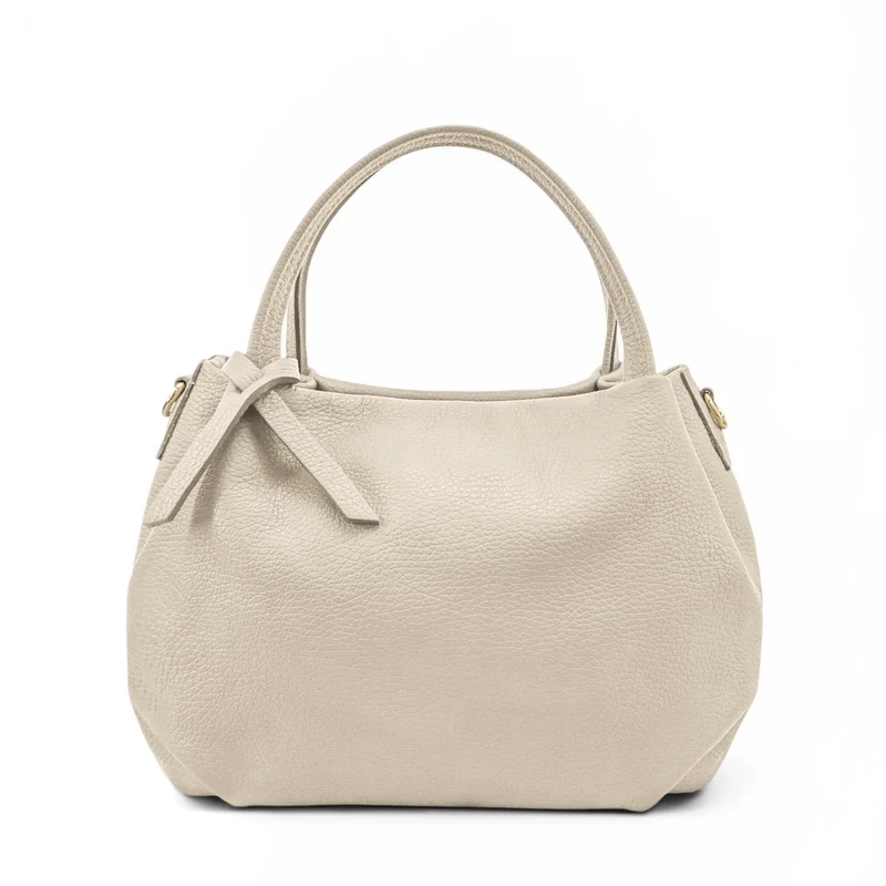Sac à main en cuir grainé BUBBLE Taupe clair