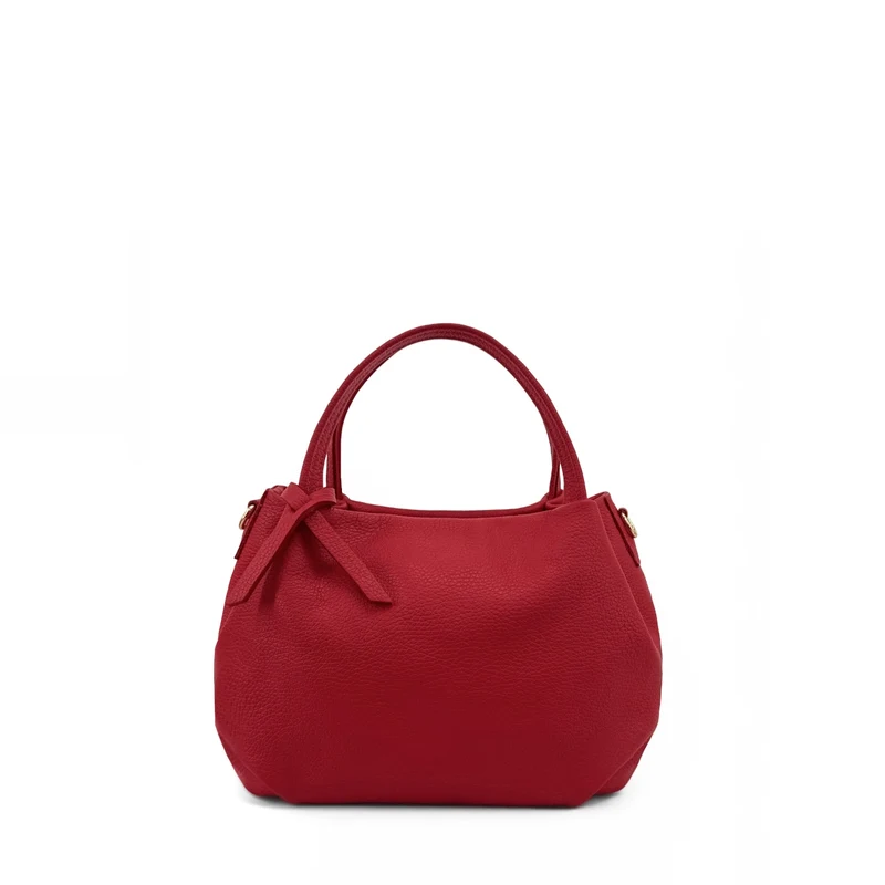 Sac à main en cuir grainé BUBBLE Rouge foncé