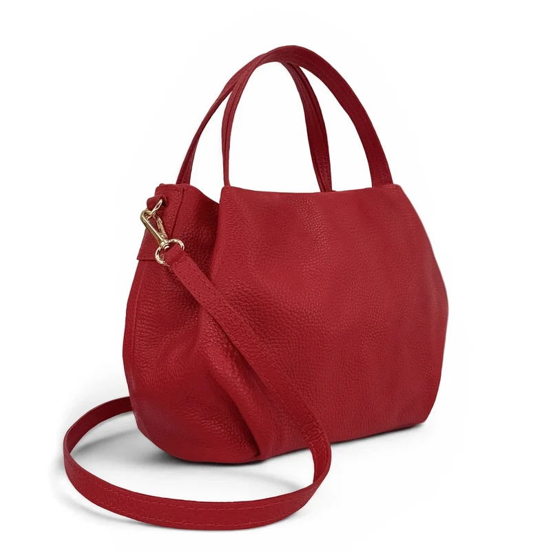 Sac à main en cuir grainé BUBBLE Rouge foncé