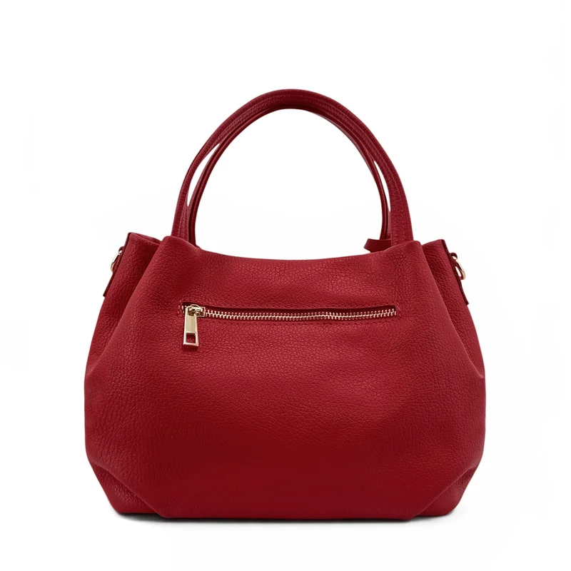 Sac à main en cuir grainé BUBBLE Rouge foncé