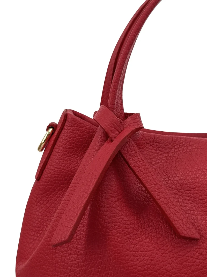 Sac à main en cuir grainé BUBBLE Rouge foncé