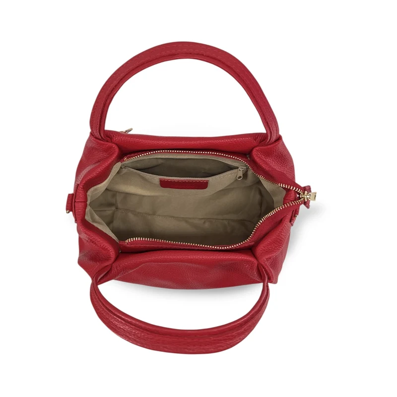 Sac à main en cuir grainé BUBBLE Rouge foncé