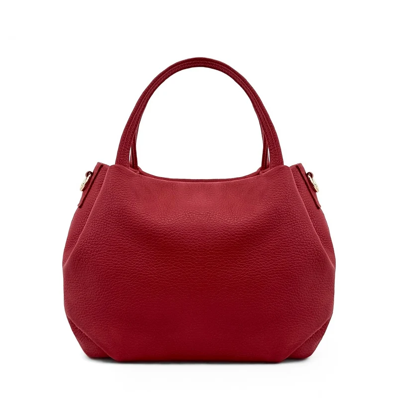 Sac à main en cuir grainé BUBBLE Rouge foncé