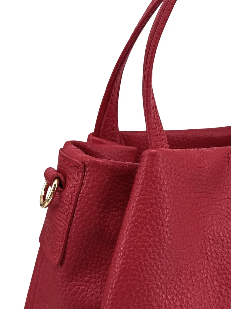 Sac à main en cuir grainé BUBBLE Rouge foncé