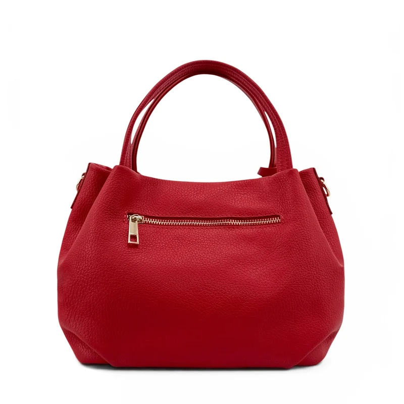 Sac à main en cuir grainé BUBBLE Rouge garance