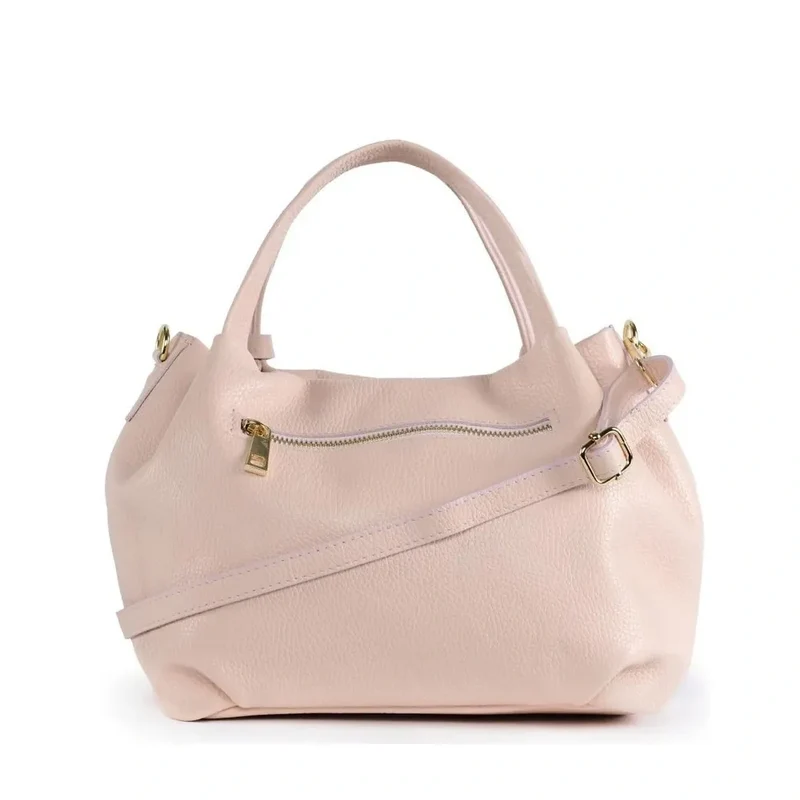 Sac à main en cuir grainé BUBBLE Rose nude