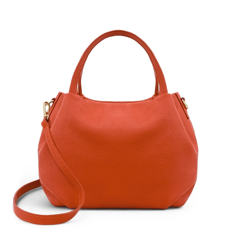 Sac à main en cuir grainé BUBBLE Orange
