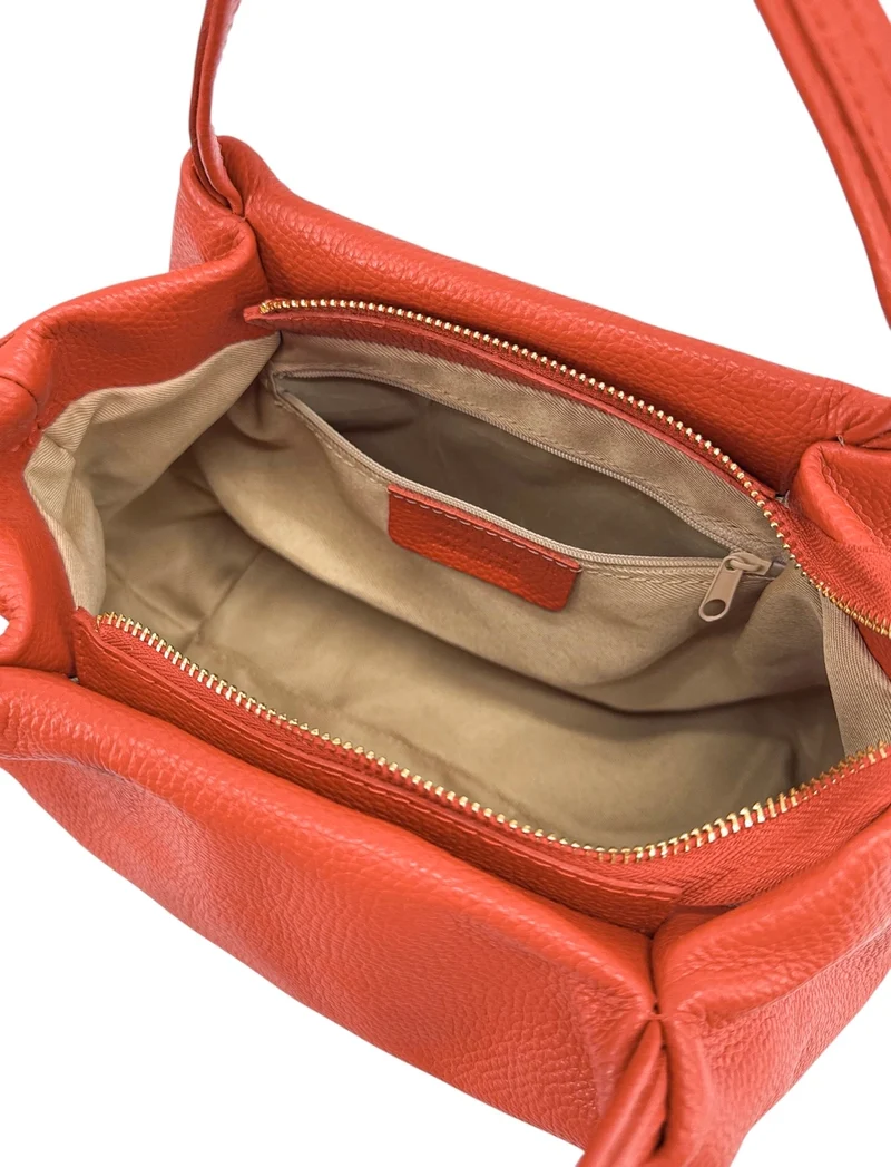 Sac à main en cuir grainé BUBBLE Orange