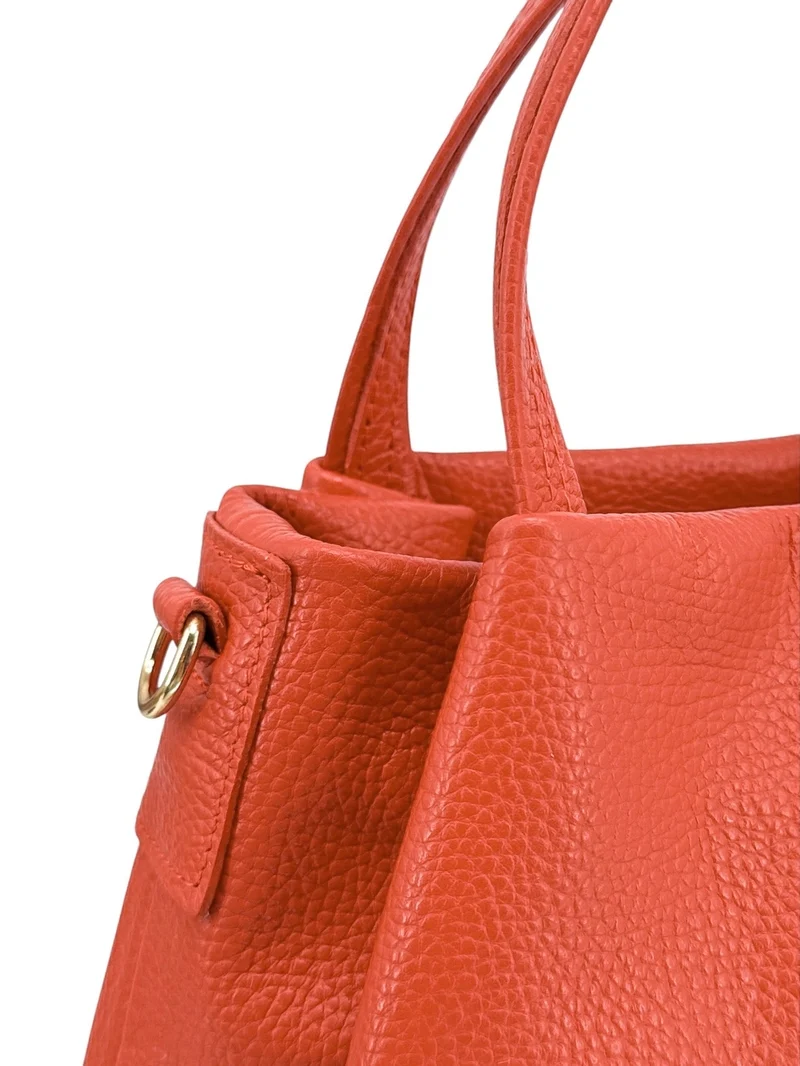 Sac à main en cuir grainé BUBBLE Orange