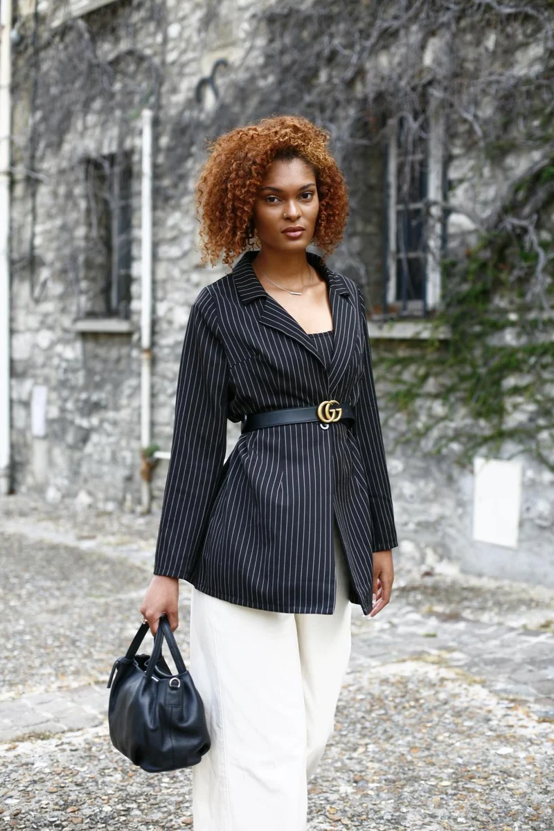 Sac à main en cuir grainé BUBBLE Noir