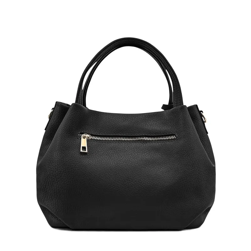 Sac à main en cuir grainé BUBBLE Noir