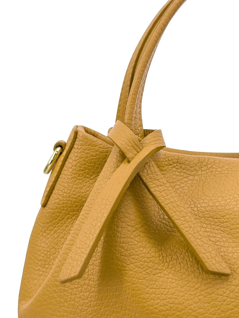 Sac à main en cuir grainé BUBBLE Jaune Moutarde
