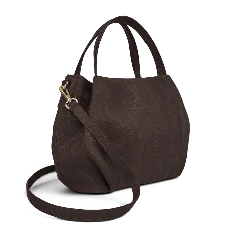 Sac à main en cuir grainé BUBBLE Marron chocolat