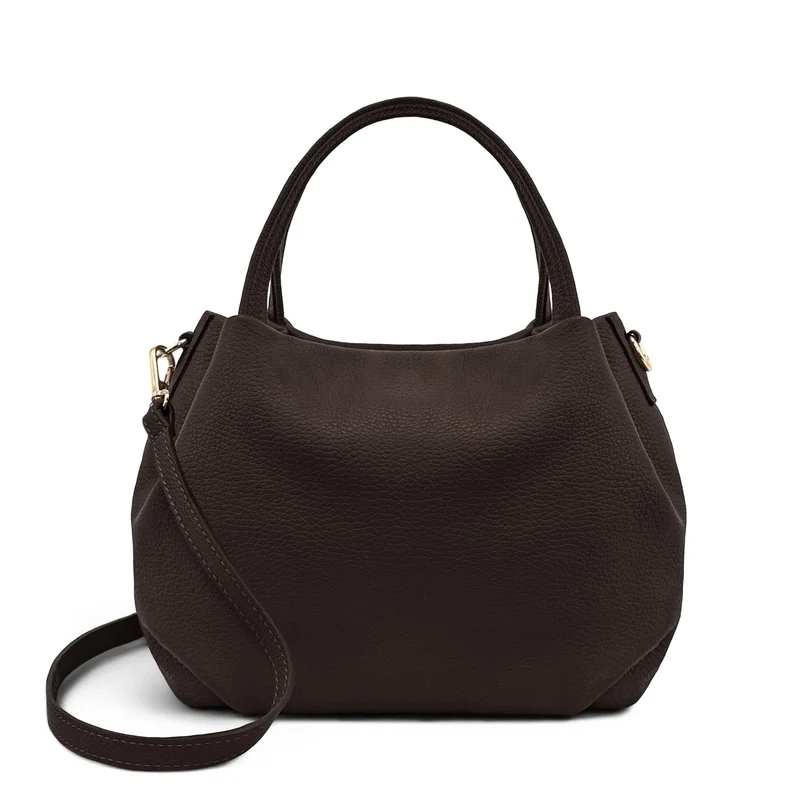 Sac à main en cuir grainé BUBBLE Marron chocolat