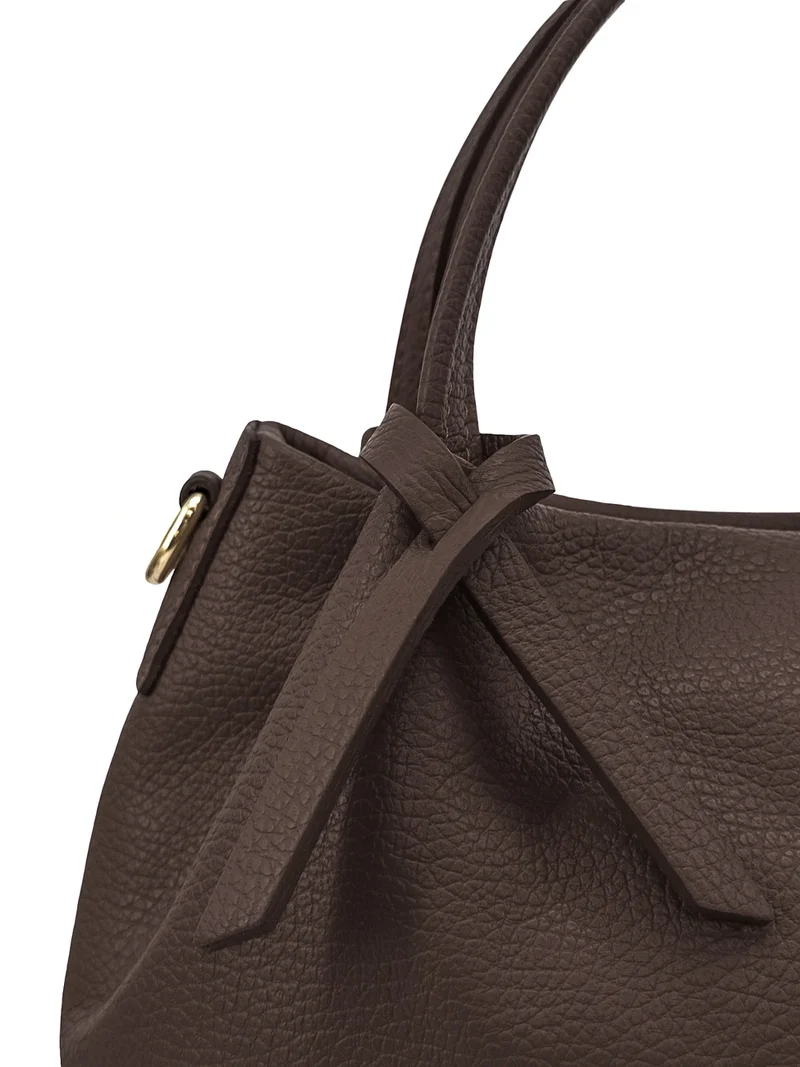 Sac à main en cuir grainé BUBBLE Marron chocolat