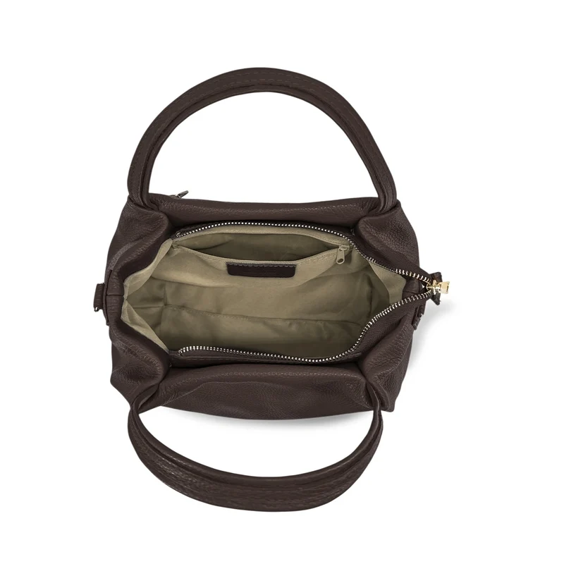 Sac à main en cuir grainé BUBBLE Marron chocolat