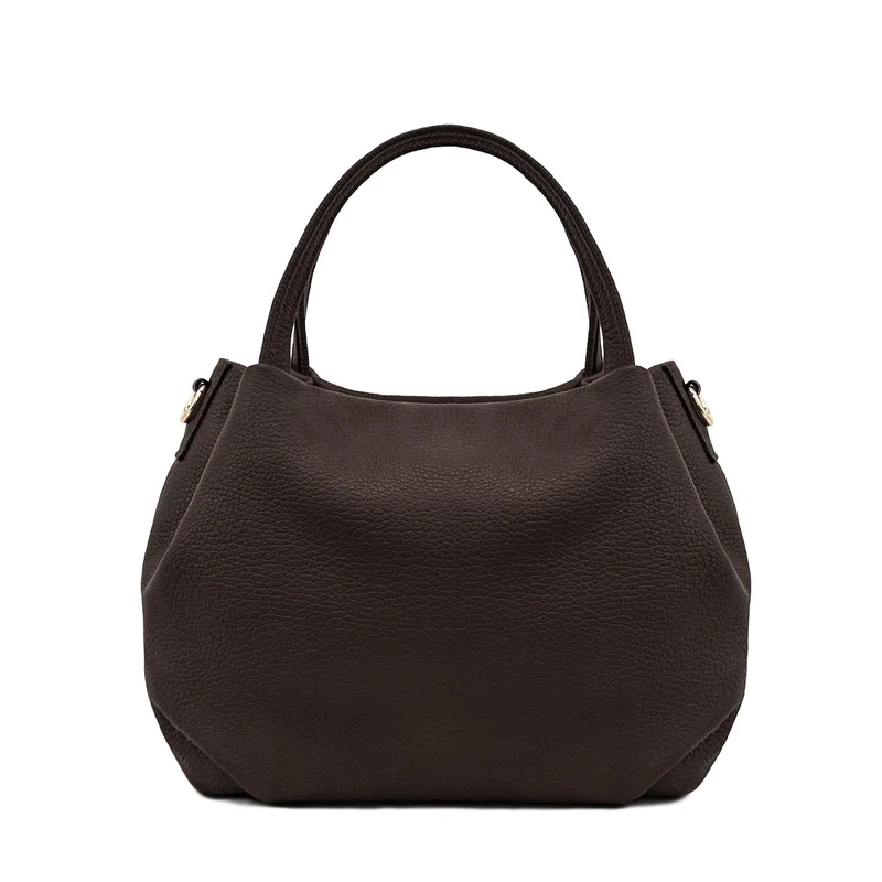Sac à main en cuir grainé BUBBLE Marron chocolat